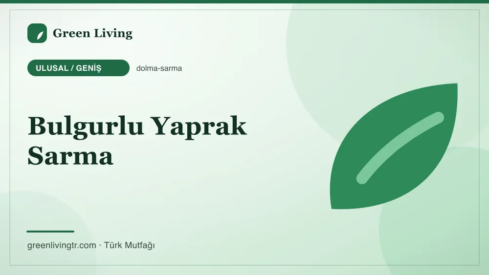Bulgurlu Yaprak Sarma — Ulusal / Geniş mutfağı