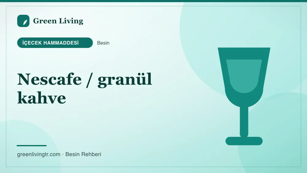 Nescafe / granül kahve — içecek hammaddesi